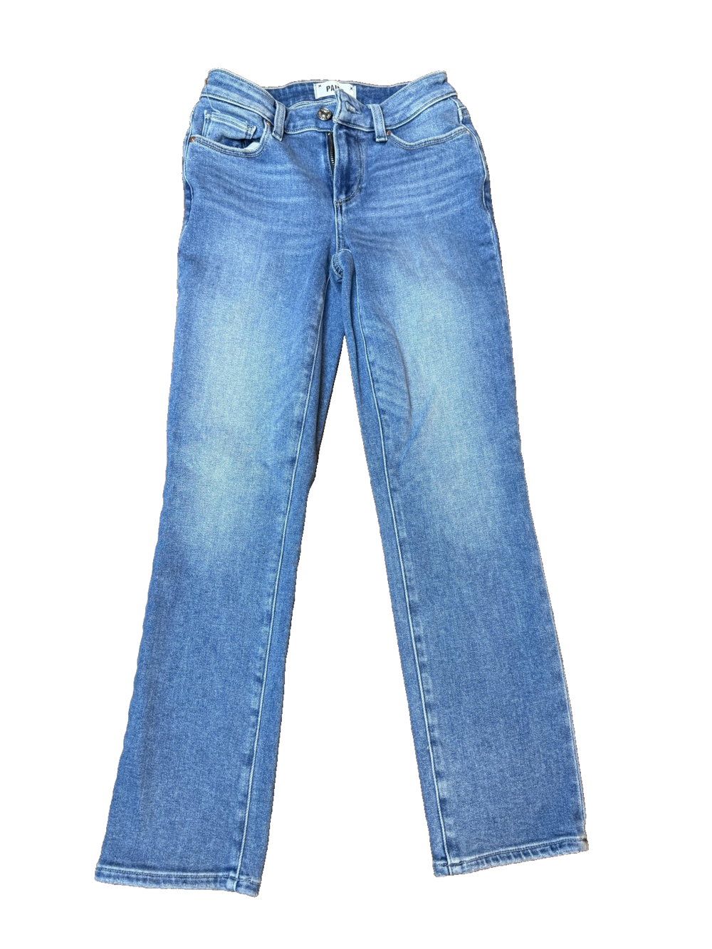 Paige Jeans Womens 24 Amber Straight Leg Stretch Denim Medium Wash 5 Pocket